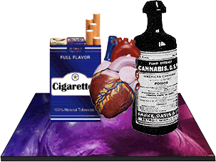 Cigarettes, Marijuana, and Drugs can damage your heart.